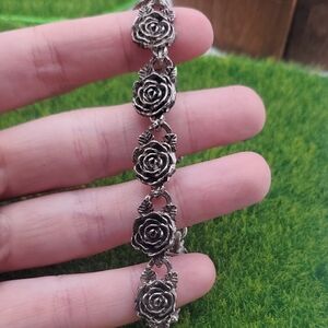 Silver 925 Gothic Rose Bracelet B3334